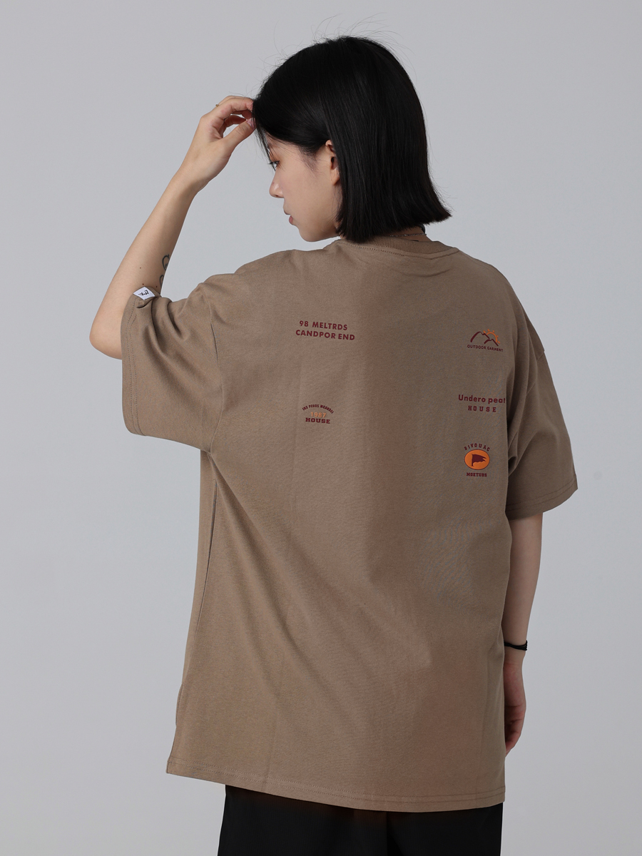 Men's Loose Round Neck Short-Sleeve T-Shirt with 'Sunset in the West' Outdoor Element Print - Casual Couple Top, Y2K Style Men's Loose Round Neck Short-Sleeve T-Shirt with 'Sunset in the West' Outdoor Element Print - Casual Couple Top, Y2K Style