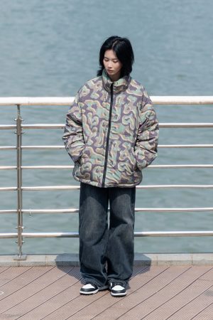 Men's Retro Gradient Washed Denim Pants - Loose Straight Wide-Leg Trousers for Autumn - American Streetwear Style