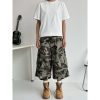 Men's Ripped Camouflage Cargo Shorts with Patchwork Design, Straight Cut, Loose Fit - Trendy Streetwear for Casual Style