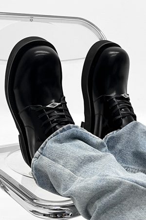 Men's Round-Toe Derby Shoes in Genuine Leather, High-End British Style, Trendy Thick-Soled, Height-Increasing Dress Shoes