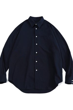 Men's Spring Japanese Retro Loose Shirt - Draped Solid Color Casual Fashion Top