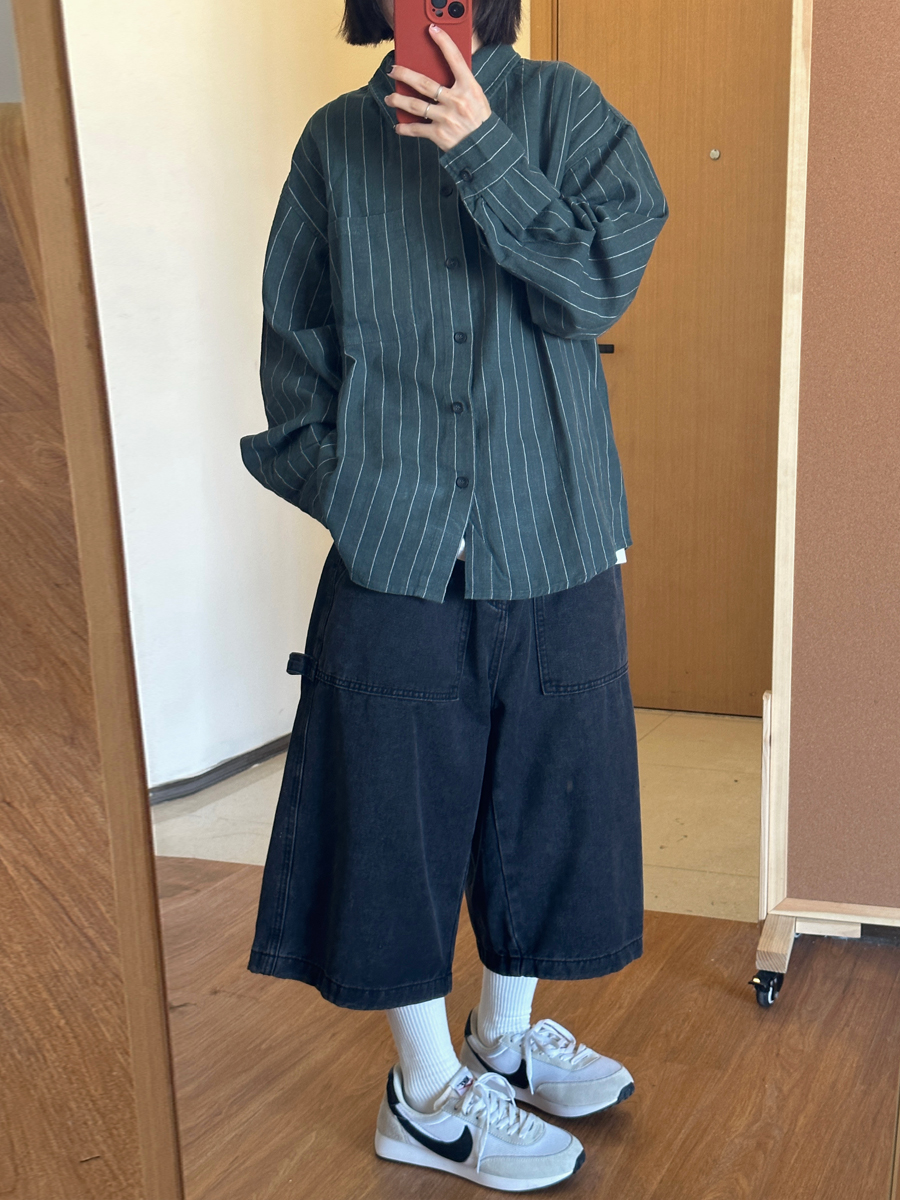 Men's Striped Long Sleeve Shirt with Heavy Industry Collar - Versatile Spring Commuter Wear Men's Striped Long Sleeve Shirt with Heavy Industry Collar - Versatile Spring Commuter Wear