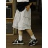 Men's Stylish Loose White Sports Shorts - Trendy City Boy Casual Five-Point Pants for Work & Play