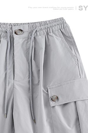 Men's Summer Loose Minimalist Straight-Leg Work Shorts, Slightly Stretchy, Wrinkle-Free Japanese Style Five-Point Shorts