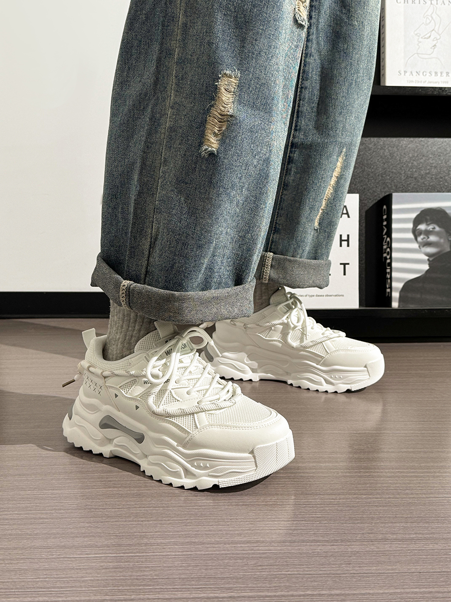 Men's Thick Sole Sports Casual Sneakers - 2025 Original Design White Mesh Breathable Dad Shoes for 90s Y2K Style Men's Thick Sole Sports Casual Sneakers - 2025 Original Design White Mesh Breathable Dad Shoes for 90s Y2K Style