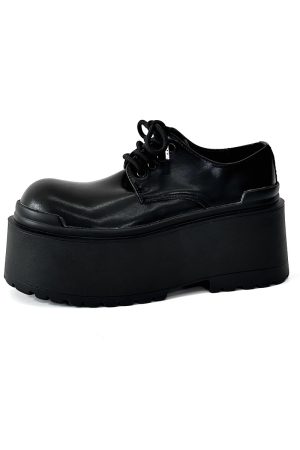 Men's Thick-Soled 10CM Height-Increasing Derby Shoes - Stylish Platform Design for a High-End, Oversized Look