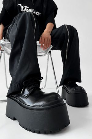 Men's Thick-Soled 10CM Height-Increasing Derby Shoes - Stylish Platform Design for a High-End, Oversized Look