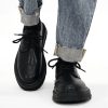 Men's Thick-Soled Black Leather Derby Shoes - Korean Style Round-Toe, Japanese Retro Fashion, Versatile Big-Toe Design