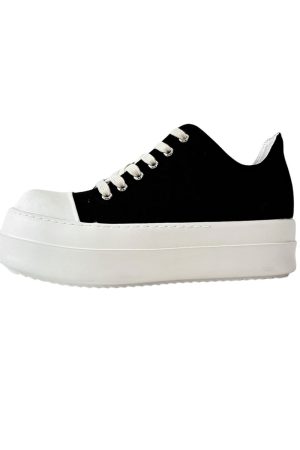 Men's Thick-Soled Canvas Shoes, High Street Sports Platform Derby Sneakers, Commuting Style for Couples, Height-Increasing Design