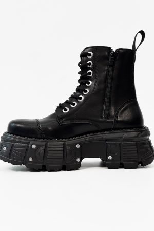 Men's Thick-Soled Cosplay Martin Boots with Side Zipper, Height-Increasing Platform Knight Boots, Punk High-Top Motorcycle Shoes
