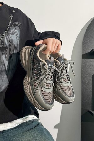 Men's Thick-Soled Dad Shoes - Retro Mesh Breathable Sports Casual Footwear for Summer, Versatile Y2K INS Trend