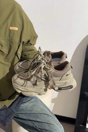 Men's Thick-Soled Dad Shoes - Retro Mesh Breathable Sports Casual Footwear for Summer, Versatile Y2K INS Trend