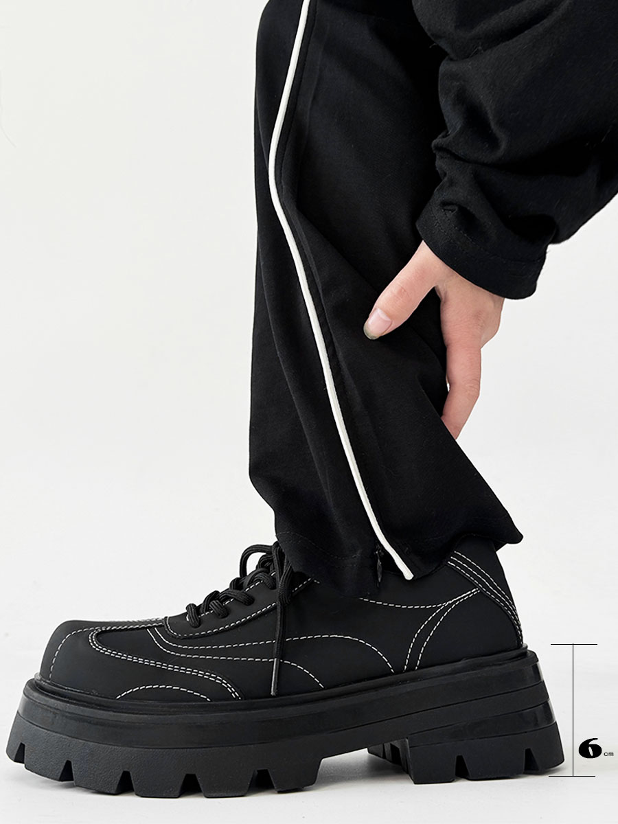 Men's Thick-Soled Derby Shoes - High-End Matte Finish, Height-Increasing Design, British Style Platform Footwear for Commuting Men's Thick-Soled Derby Shoes - High-End Matte Finish, Height-Increasing Design, British Style Platform Footwear for Commuting