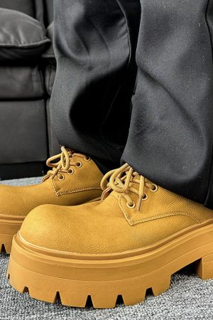 Men's Thick-Soled Height-Increasing Derby Shoes, Trendy British Style Round-Toe Leather Formal Shoes for Weddings and Events