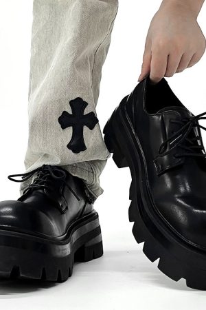 Men's Thick-Soled Height-Increasing Derby Shoes, Trendy British Style Round-Toe Leather Formal Shoes for Weddings and Events