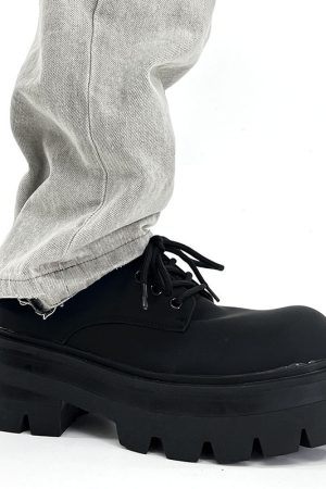 Men's Thick-Soled Height-Increasing Derby Shoes, Trendy British Style Round-Toe Leather Formal Shoes for Weddings and Events