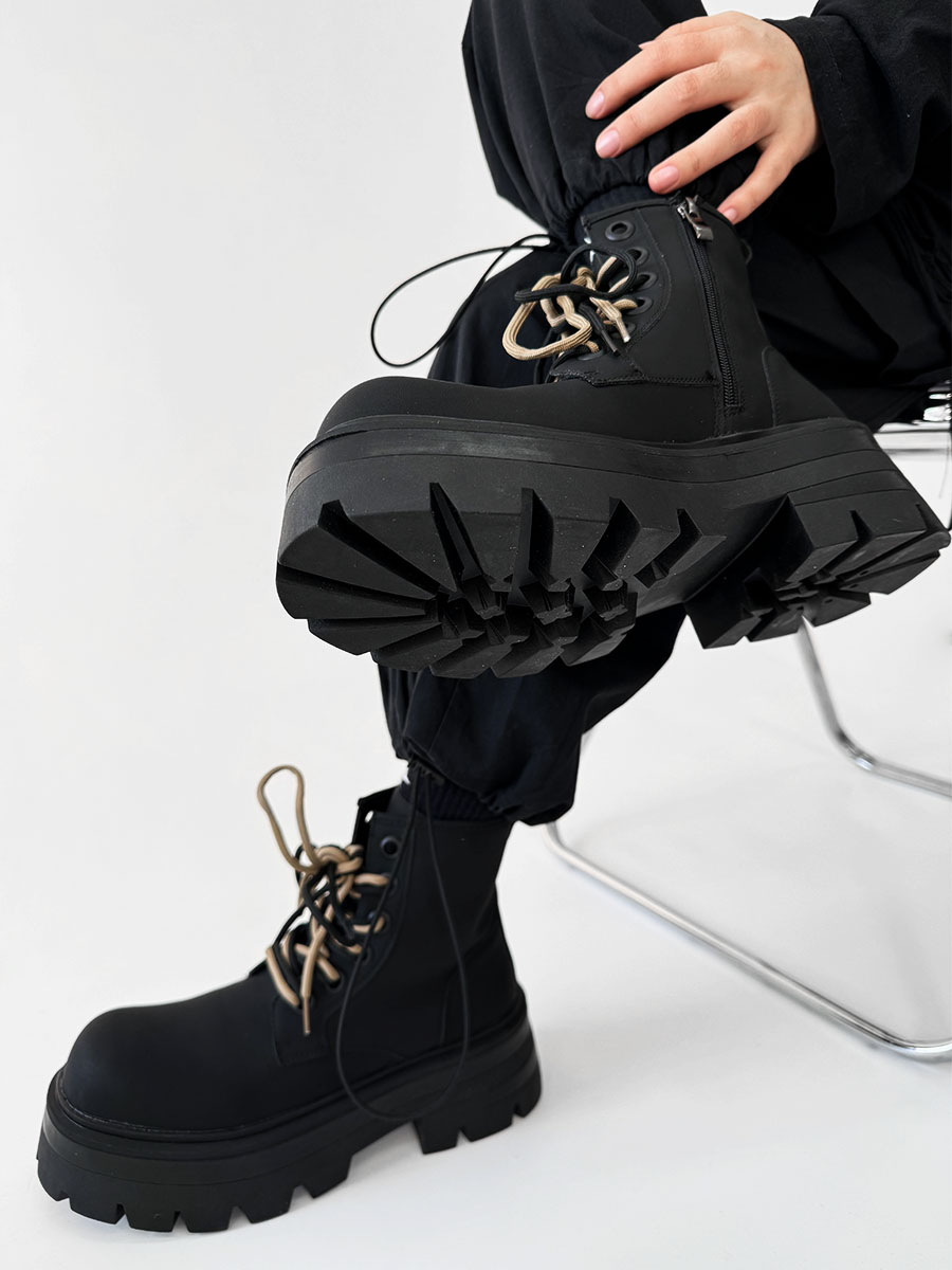 Men's Thick-Soled High-Top Martin Boots, Carbon Black American Derby Style, Winter Fleece Snow Boots, Motorcycle Boots for Women Men's Thick-Soled High-Top Martin Boots, Carbon Black American Derby Style, Winter Fleece Snow Boots, Motorcycle Boots for Women