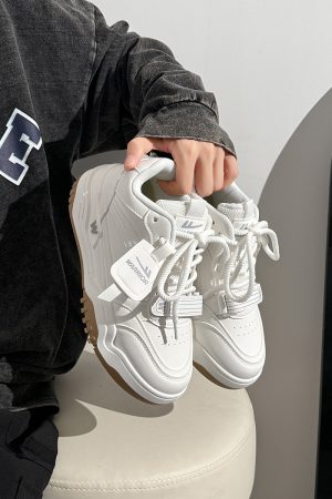 Men's Thick-Soled High-Top Shoes, Summer Mesh Breathable Sports Casual Footwear, Versatile White Sneakers