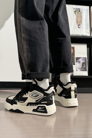 Men's Thick-Soled Sneakers - Korean Style Casual Sports Shoes for Spring & Autumn, Trendy Versatile Footwear