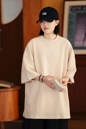 Men's Waffle Texture Loose Fit Solid Color Round Neck Short Sleeve T-shirt, Casual Versatile Couple Shirt, Y2K Inspired Style