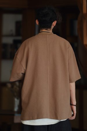 Men's Waffle Texture Loose Fit Solid Color Round Neck Short Sleeve T-shirt, Casual Versatile Couple Shirt, Y2K Inspired Style