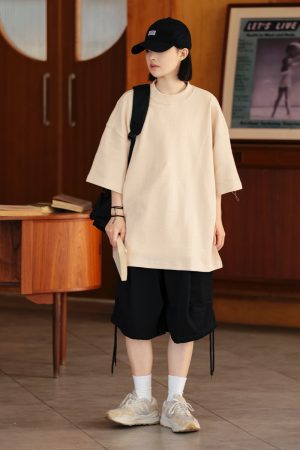 Men's Waffle Texture Loose Fit Solid Color Round Neck Short Sleeve T-shirt, Casual Versatile Couple Shirt, Y2K Inspired Style