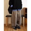Men's Wide-Leg Casual Pants with Curved Blade Design & Elastic Waist - Versatile Spring Trend for 90s Inspired Style