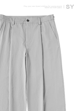 Men's Wide-Leg Casual Pants with Curved Blade Design & Elastic Waist - Versatile Spring Trend for 90s Inspired Style