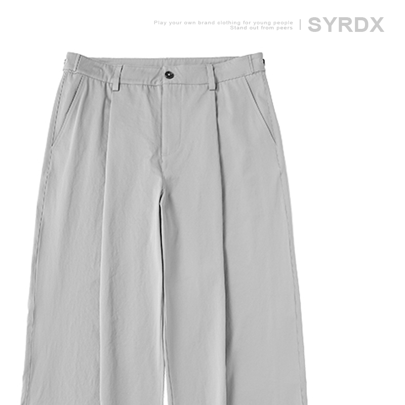 Men's Wide-Leg Casual Pants with Curved Blade Design & Elastic Waist - Versatile Spring Trend for 90s Inspired Style Men's Wide-Leg Casual Pants with Curved Blade Design & Elastic Waist - Versatile Spring Trend for 90s Inspired Style