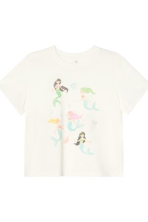 Mermaid Print Short-Sleeve T-Shirt for Women, Loose Fit Summer Top, Trendy 2025 Style, Casual Petite Fashion