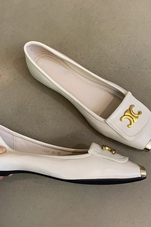 Metallic Square-Toe Sheepskin Mary Jane Shoes for Women - Elegant Flat Evening Footwear with Internal Height Increase