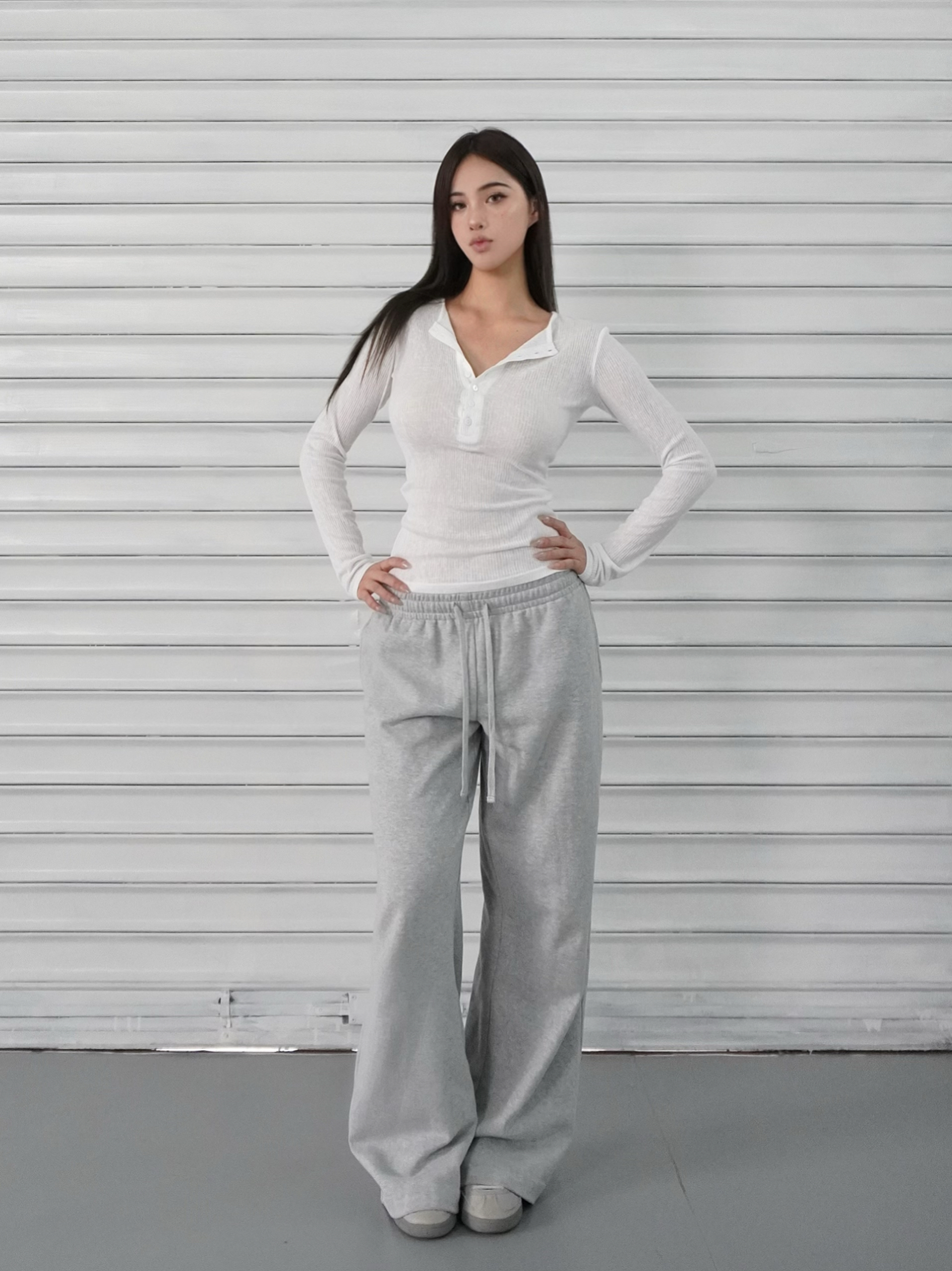 Microé€ä¿®èº«å¼€æ‰£å‘æ¡çº¹é•¿è¢–上衣 - Fashionable Slim Fit Striped Long Sleeve Top for Chic 90s & Y2K Style Microé€ä¿®èº«å¼€æ‰£å‘æ¡çº¹é•¿è¢–上衣 - Fashionable Slim Fit Striped Long Sleeve Top for Chic 90s & Y2K Style