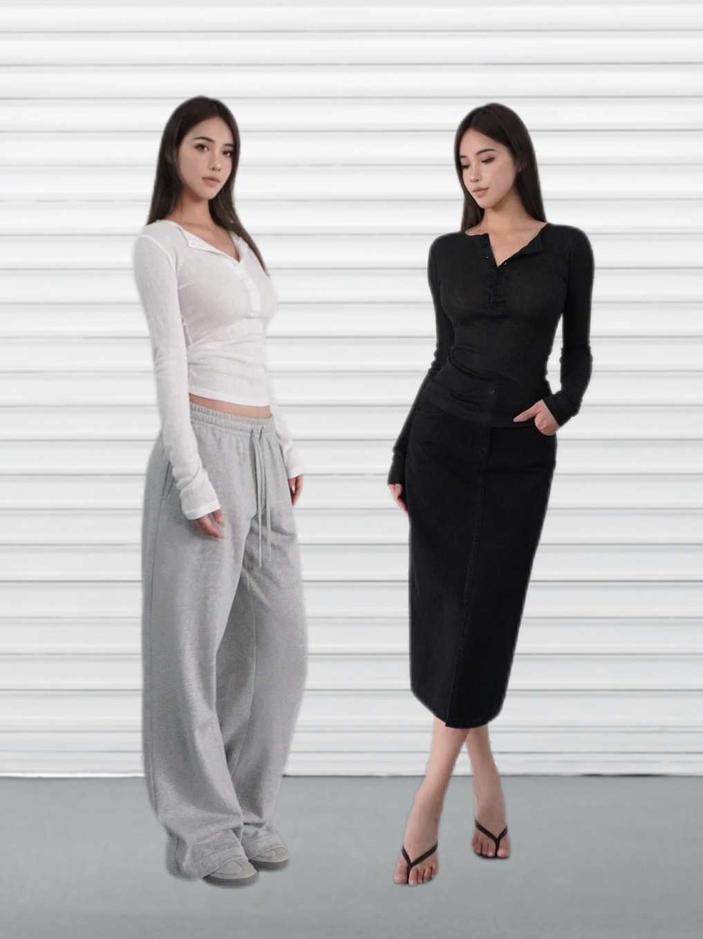 Microé€ä¿®èº«å¼€æ‰£å‘æ¡çº¹é•¿è¢–上衣 - Fashionable Slim Fit Striped Long Sleeve Top for Chic 90s & Y2K Style Microé€ä¿®èº«å¼€æ‰£å‘æ¡çº¹é•¿è¢–上衣 - Fashionable Slim Fit Striped Long Sleeve Top for Chic 90s & Y2K Style