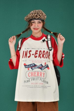 Mid-Century American Retro High Neck Sports T-Shirt - Loose Fit Unisex Summer Trendy Top