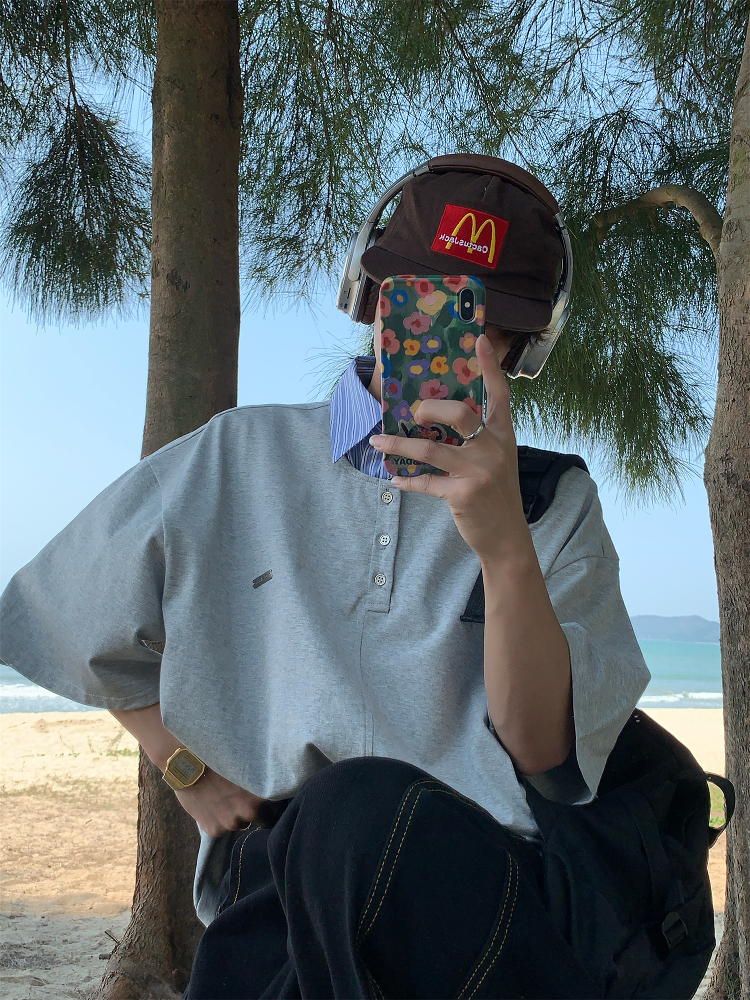 Mid-Century Vintage Style Two-Piece Polo Shirt - Short Sleeve Unisex Summer Top - Versatile Loose Fit Fashion 2025 Mid-Century Vintage Style Two-Piece Polo Shirt - Short Sleeve Unisex Summer Top - Versatile Loose Fit Fashion 2025