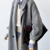 Mid-Length Gray Double-Sided Cashmere Coat for Women - 2024 Autumn Winter High-End Thick Woolen Outerwear