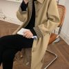 Mid-Length Khaki Plaid Trench Coat for Women - Chic Spring Autumn Outerwear for Petite Sizes - 2025 Trendy Style