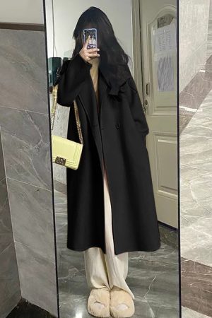 Mid-Length Oatmeal Cashmere Coat for Women, Double-Sided Thick Woolen Outerwear, Fall/Winter 2024, Petite Sizes