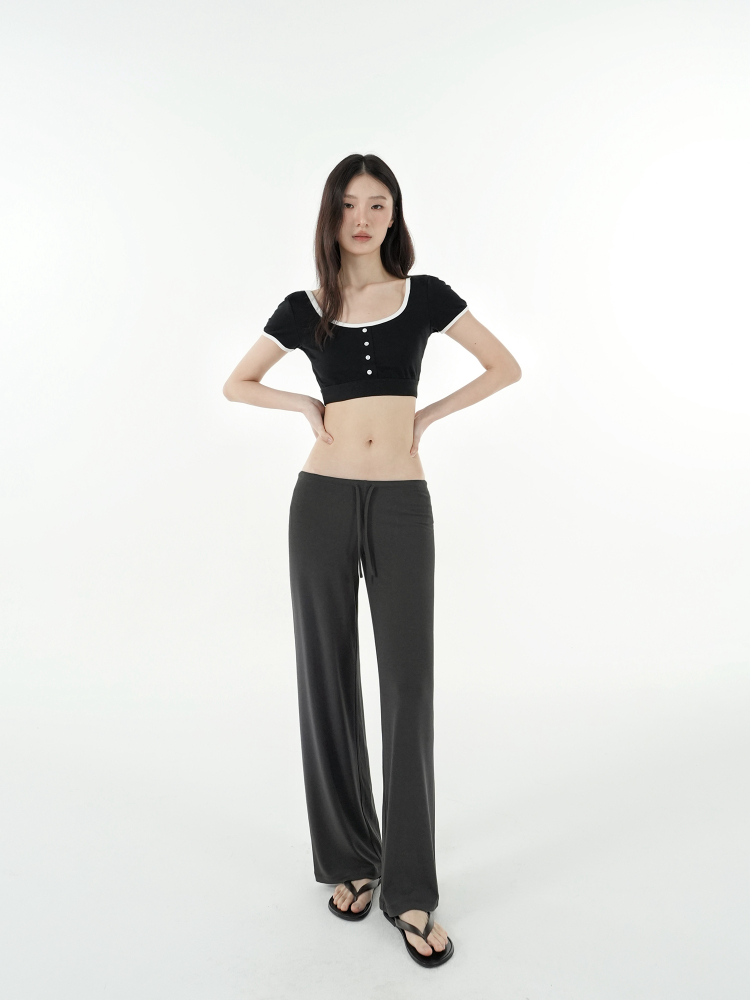 Mid-Low Waist Draped Cool Feeling Floor-Length Casual Pants for Effortless 90s-Inspired Style Mid-Low Waist Draped Cool Feeling Floor-Length Casual Pants for Effortless 90s-Inspired Style