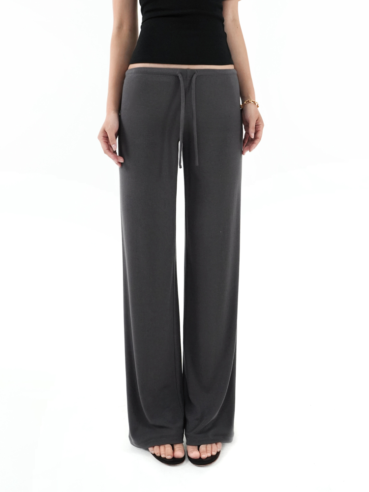 Mid-Low Waist Draped Cool Feeling Floor-Length Casual Pants for Effortless 90s-Inspired Style Mid-Low Waist Draped Cool Feeling Floor-Length Casual Pants for Effortless 90s-Inspired Style