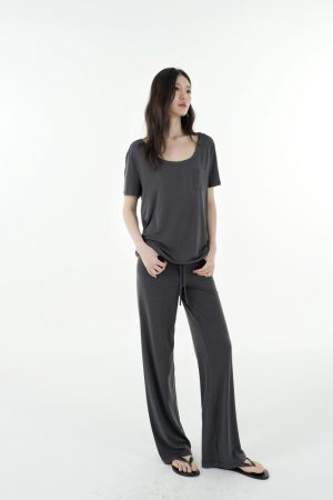 Mid-Low Waist Draped Cool Feeling Floor-Length Casual Pants for Effortless 90s-Inspired Style