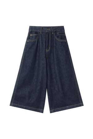 Mid-Low Waist Loose Straight Wide-Leg Denim Pants for Women - Original Color, 8-Point, Spring 2025 Fashion