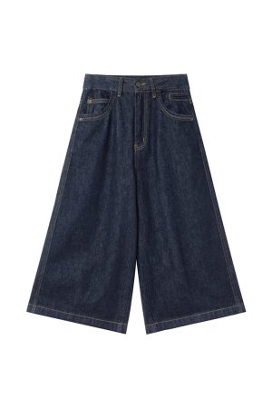 Mid-Low Waist Loose Straight Wide-Leg Denim Pants for Women - Original Color, 8-Point, Spring 2025 Fashion