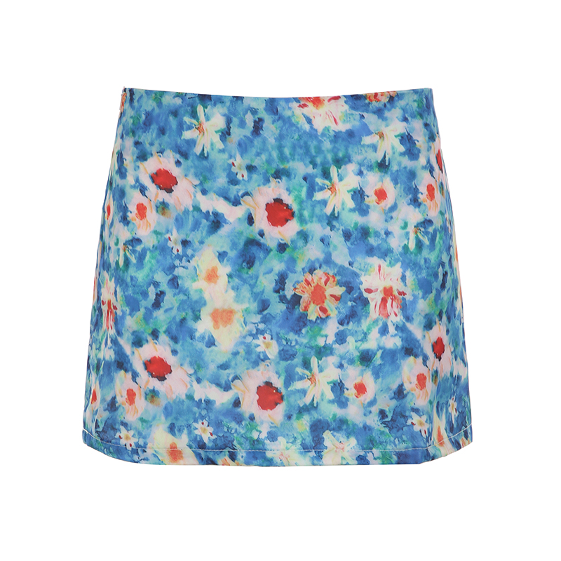 Midsummer Floral Bodycon Mini Skirt for Women, Low Waist Vacation Skirt in Vibrant Colors, Perfect for 90s or Y2K Style Midsummer Floral Bodycon Mini Skirt for Women, Low Waist Vacation Skirt in Vibrant Colors, Perfect for 90s or Y2K Style