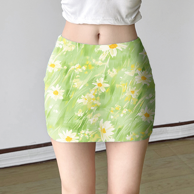 Midsummer Floral Bodycon Mini Skirt for Women, Low Waist Vacation Skirt in Vibrant Colors, Perfect for 90s or Y2K Style Midsummer Floral Bodycon Mini Skirt for Women, Low Waist Vacation Skirt in Vibrant Colors, Perfect for 90s or Y2K Style