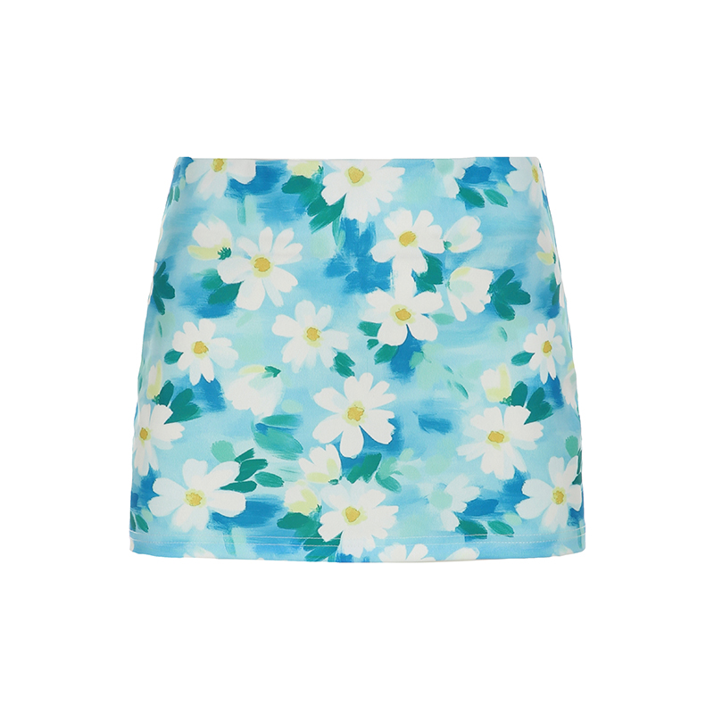 Midsummer Floral Bodycon Mini Skirt for Women, Low Waist Vacation Skirt in Vibrant Colors, Perfect for 90s or Y2K Style Midsummer Floral Bodycon Mini Skirt for Women, Low Waist Vacation Skirt in Vibrant Colors, Perfect for 90s or Y2K Style