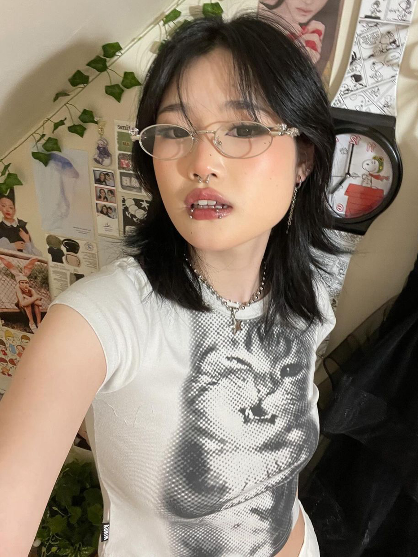 Milk Fierce Cat Graphic T-Shirt for Women, Cute Millennial Style, High-Waisted Summer Short Sleeve, Trendy Y2K Fashion Milk Fierce Cat Graphic T-Shirt for Women, Cute Millennial Style, High-Waisted Summer Short Sleeve, Trendy Y2K Fashion