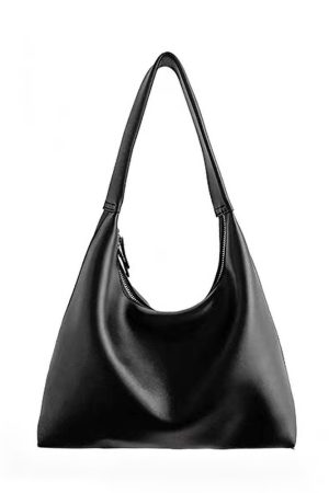 Milk Tea Color Minimalist Dumpling Bag - Soft Leather Retro Shoulder Underarm Bag in Korean Style for Versatile Everyday Use