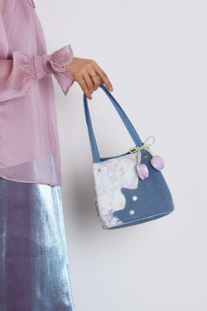 Mini Cowboy Cat Basket Bag for Women - Light Spring Crossbody Tote - Original Designer Style