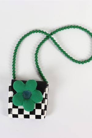 Mini Cute Checkered Floral Crossbody Phone Bag for Women - Spring/Summer Fashion, Trendy Niche Design